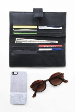 Purse & Clutch Accessories Leather Wallet - Ink Black