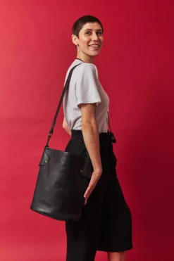 Abby Alley Handcrafted Keri Bucket Bag - Black