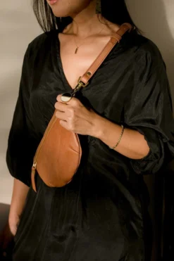 Abby Alley Handcrafted Sling Bag - Chestnut