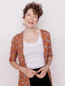 Mata Traders Aditi Hazelnut Floral Tencel Wrap Dress Clothing