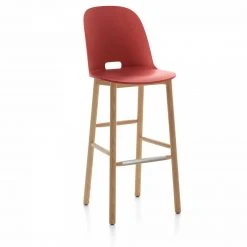 Emeco Alfi Recycled High Back Barstool - Ash