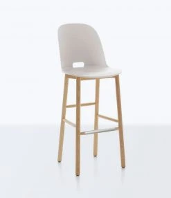 Emeco Alfi Recycled High Back Barstool - Ash