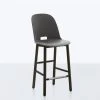 Emeco Furniture Alfi Recycled High Back Counter Stool - Dark Ash