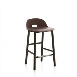 Emeco Alfi Recycled Low Back Barstool - Dark Ash Furniture
