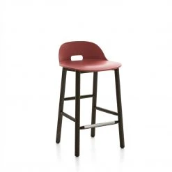 Emeco Alfi Recycled Low Back Barstool - Dark Ash Furniture