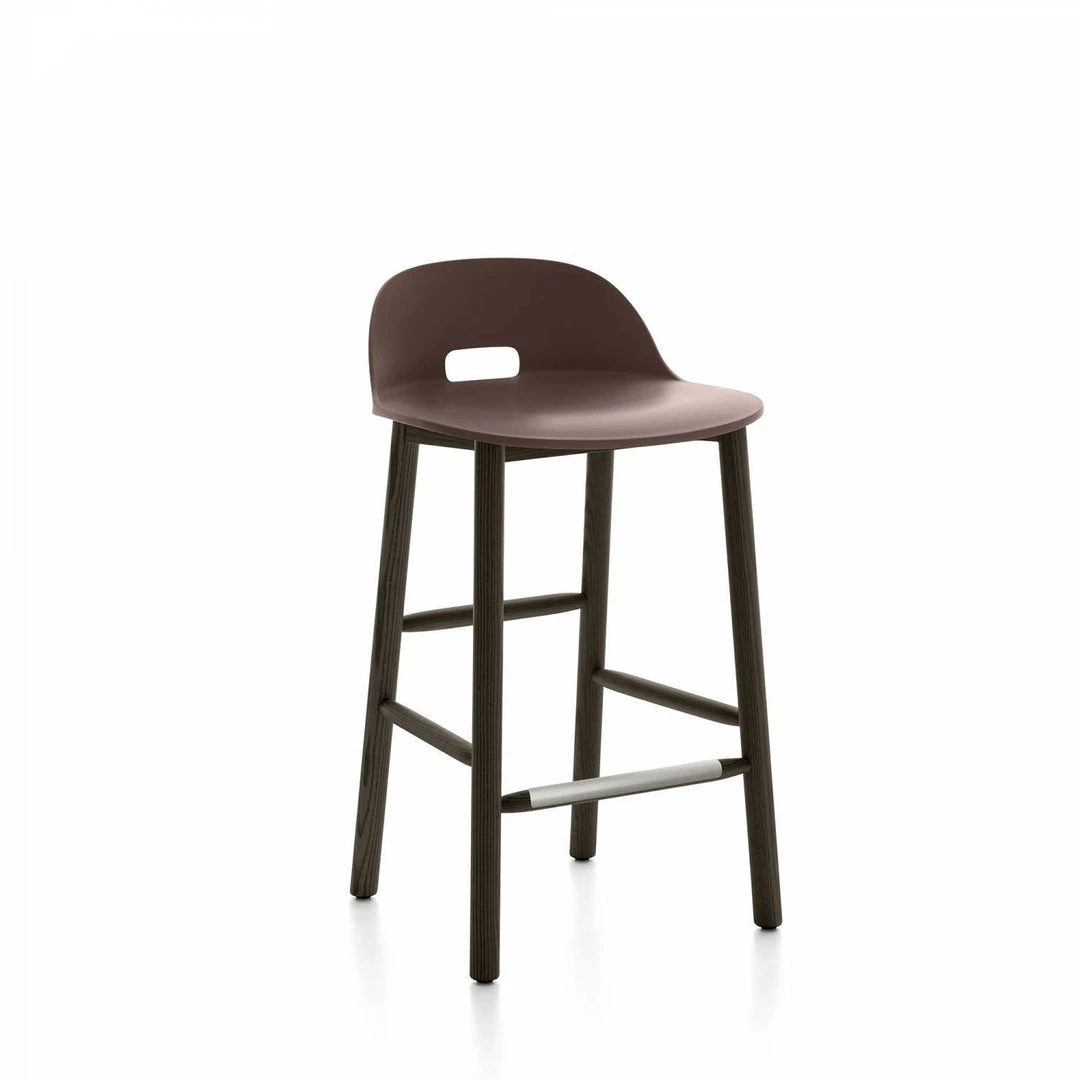 Emeco Furniture Alfi Recycled Low Back Counter Stool - Dark Ash 6 Emeco Furniture Alfi Recycled Low Back Counter Stool - Dark Ash