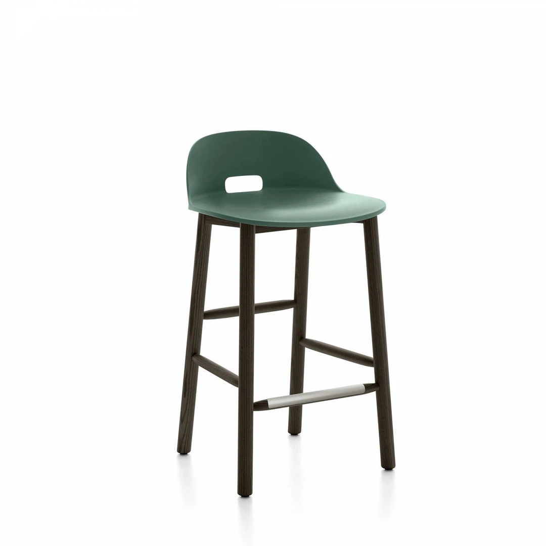 Emeco Furniture Alfi Recycled Low Back Counter Stool - Dark Ash 7 Emeco Furniture Alfi Recycled Low Back Counter Stool - Dark Ash