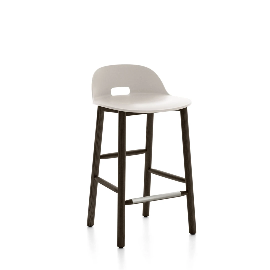 Emeco Furniture Alfi Recycled Low Back Counter Stool - Dark Ash 9 Emeco Furniture Alfi Recycled Low Back Counter Stool - Dark Ash