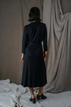 Altar Upcycled Modal Wrap Dress - Black 9 Altar Upcycled Modal Wrap Dress - Black