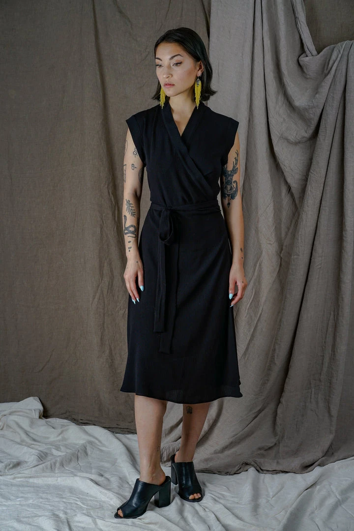 Altar Handcrafted Black Wrap Dress 3 Altar Handcrafted Black Wrap Dress