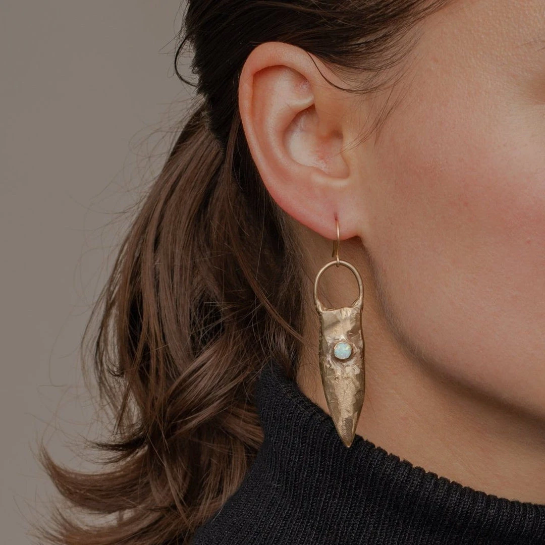 Iron Oxide Jewelry Brass Shield Earrings 4 Iron Oxide Jewelry Brass Shield Earrings