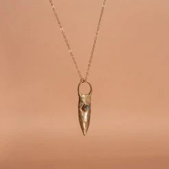 Iron Oxide Brass Shield Necklace Jewelry