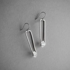 Iron Oxide Jewelry Herkimer Drop Earrings - Sterling Silver