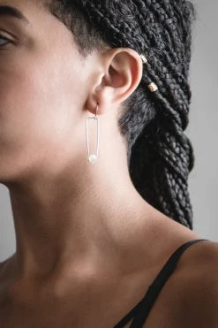 Iron Oxide Jewelry Herkimer Drop Earrings - Sterling Silver