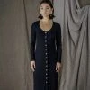 Altar Ila Upcycled Modal Dress - Black Clothing