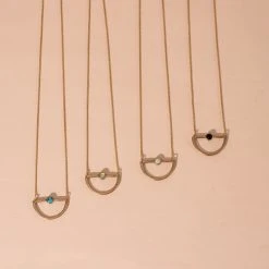 Iron Oxide Mini Waxing Moon Necklace