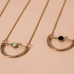 Iron Oxide Mini Waxing Moon Necklace