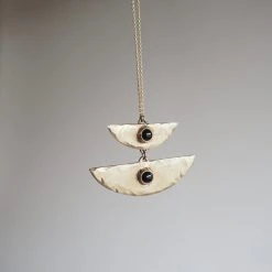 Iron Oxide Jewelry Stacked Moon Necklace