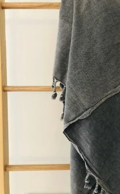 Amante Marketplace Arete Turkish Towel / Throw Blanket - Heather Gray