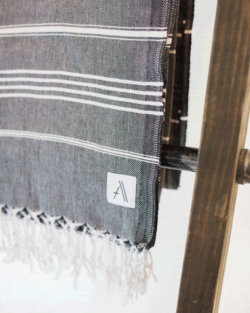 Amante Marketplace Teleios Turkish Towels - Black 4 Amante Marketplace Teleios Turkish Towels - Black