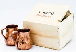 Amoretti Brothers Engraved Recycled Copper Mug Set