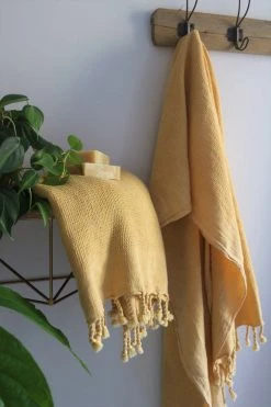 Anatolico Waffle Weave Turkish Towel - Mustard