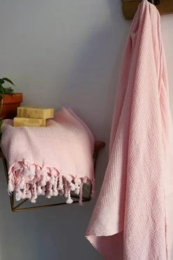 Anatolico Best Sellers Waffle Weave Turkish Towel - Pink