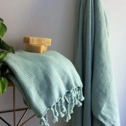 Anatolico Home Goods Waffle Weave Turkish Towel - Powder Blue