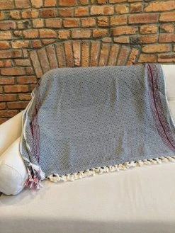 Anatolico Matia Turkish Blanket / Scarf - Black Throw Blankets