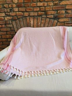 Anatolico Throw Blankets Matia Turkish Blanket / Scarf - Pink