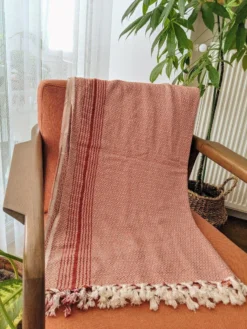 Anatolico Handcrafted Matia Turkish Blanket / Scarf - Red