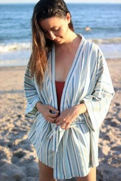 Anatolico Home Goods Sky Short Turkish Robe