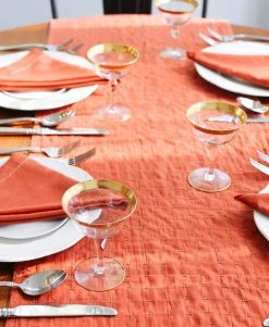 Anchal Cross Stitch Table Runner - Rust Kitchen + Dining