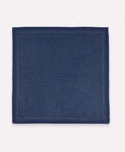 Anchal Kitchen + Dining Pin Stitch Napkin Set - Navy
