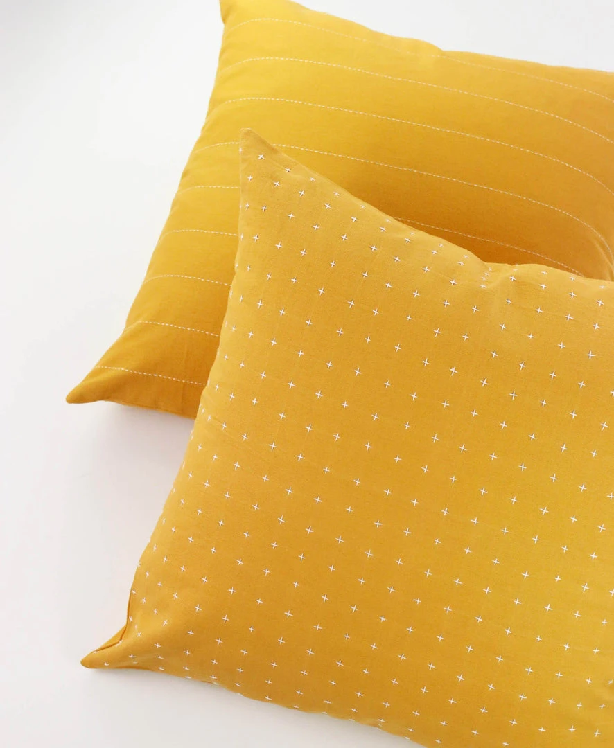 Anchal Cross Stitch Throw Pillow - Mustard Home Goods 6 Anchal Cross Stitch Throw Pillow - Mustard Home Goods