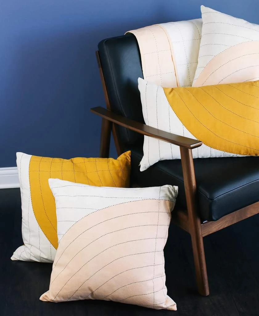 Anchal Curve Throw Pillow - Gold Home Goods 4 Anchal Curve Throw Pillow - Gold Home Goods