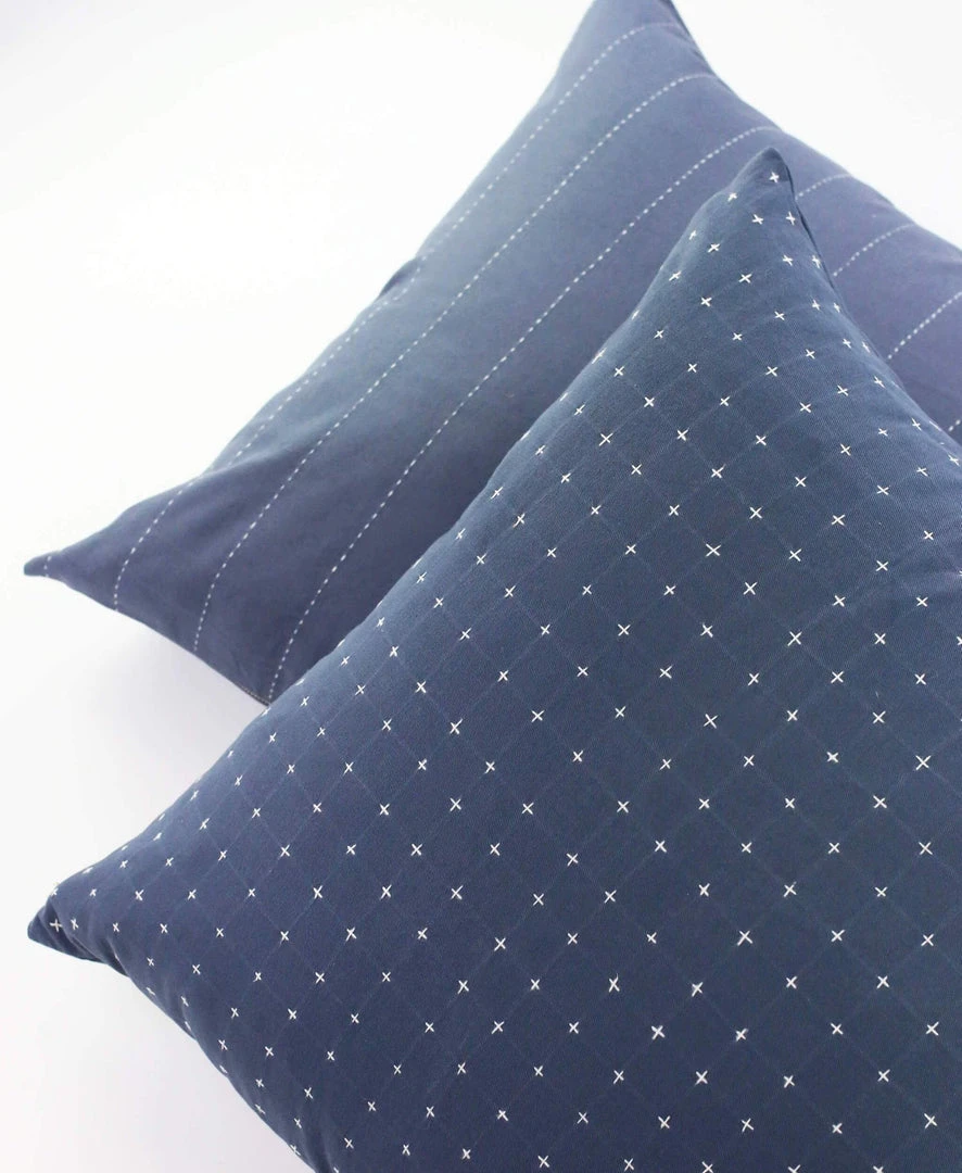 Anchal Home Goods Cross Stitch Throw Pillow - Slate 5 Anchal Home Goods Cross Stitch Throw Pillow - Slate