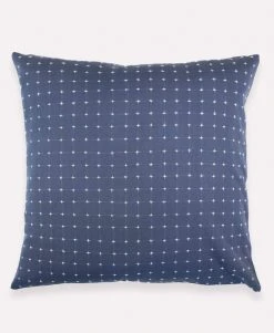 Anchal Home Goods Cross Stitch Throw Pillow - Slate