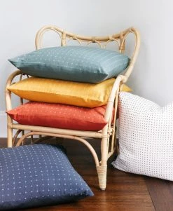 Anchal Cross Stitch Throw Pillow - Spruce