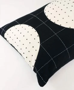 Anchal Lunar Dot Lumbar Pillow - Charcoal 19 Anchal Lunar Dot Lumbar Pillow - Charcoal