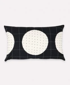 Anchal Lunar Dot Lumbar Pillow - Charcoal