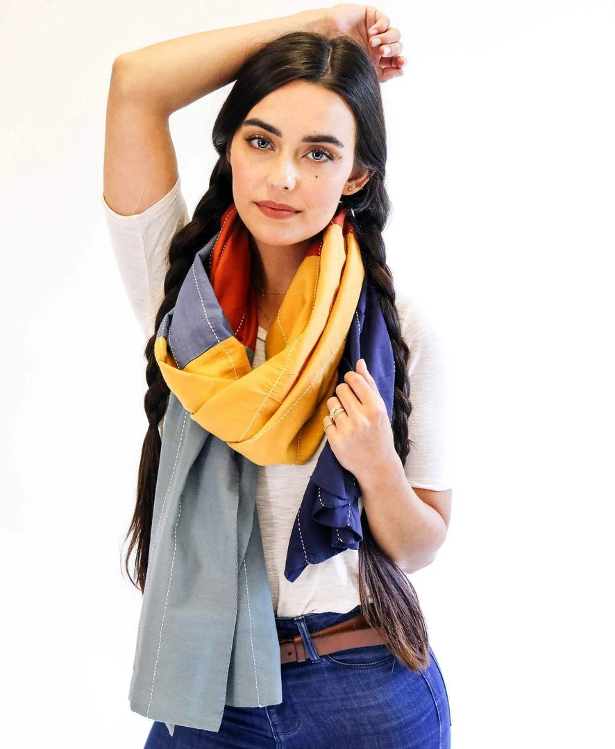 Anchal Accessories Rainbow Colorblock Scarf 5 Anchal Accessories Rainbow Colorblock Scarf