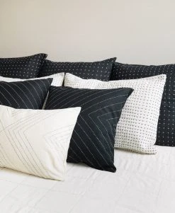 Anchal Cross Stitch Standard Throw Pillow - Bone