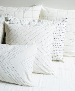 Anchal Cross Stitch Standard Throw Pillow - Bone