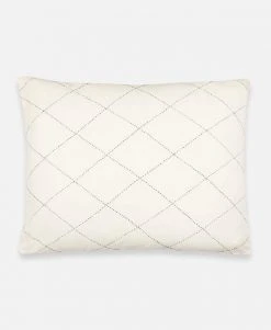 Anchal Diamond Stitch Standard Throw Pillow - Bone