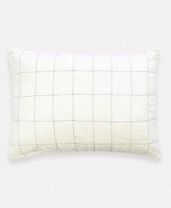 Anchal Home Goods Grid Stitch Standard Throw Pillow - Bone