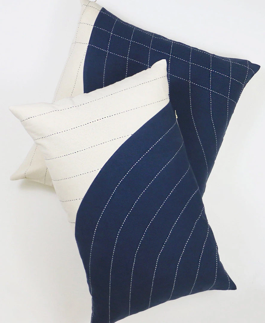 Anchal Home Goods Curve Lumbar Pillow - Navy 5 Anchal Home Goods Curve Lumbar Pillow - Navy