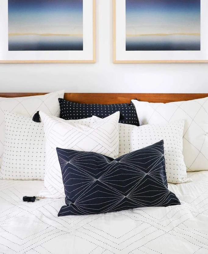 Anchal Home Goods Prism Lumbar Pillow - Charcoal 4 Anchal Home Goods Prism Lumbar Pillow - Charcoal