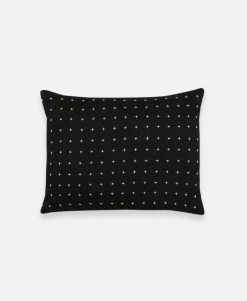 Anchal Cross Stitch Small Throw Pillow - Charcoal