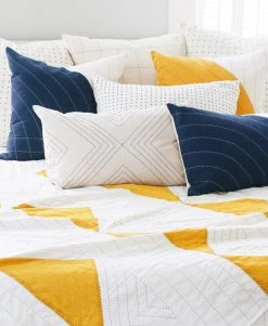 Anchal Triangle Throw Quilt - Mustard Home Goods